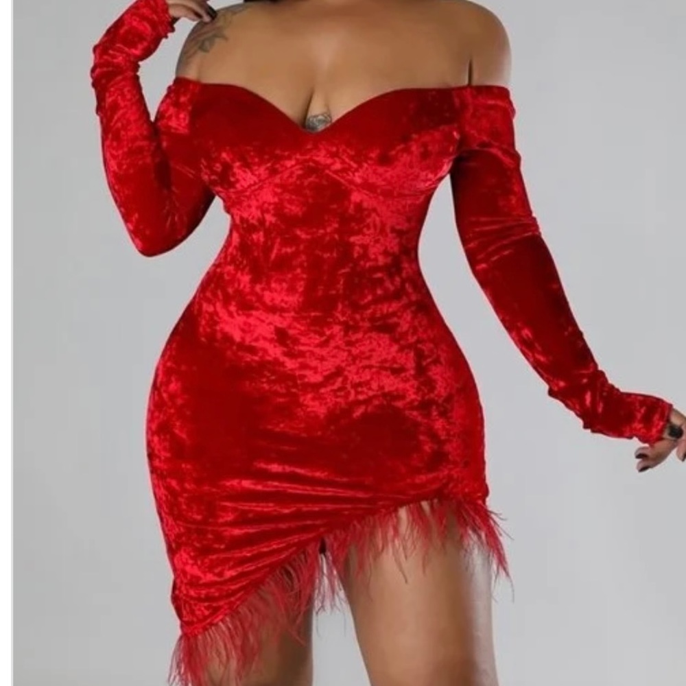 Red velvet dress brand new